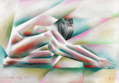 Contemplação de uma figura abstrata de Corné Akkers