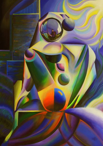 Reflexão sobre uma figura abstrata de Corné Akkers