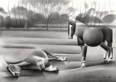 Formas abstratas de cavalos de Corné Akkers