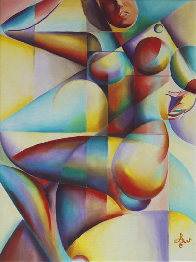 Figura abstrata colorida de Corné Akkers