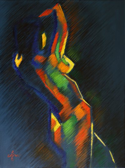 Figura abstrata colorida de Corné Akkers