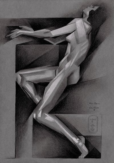 Nu reclinado cubista de Corné Akkers