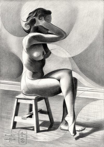 Esboço de uma figura elegante de Corné Akkers