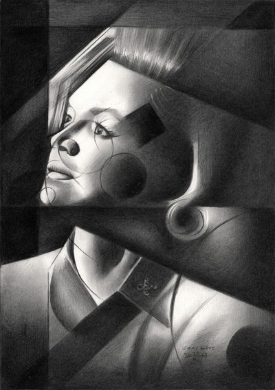 Retrato geométrico de uma mulher de Corné Akkers