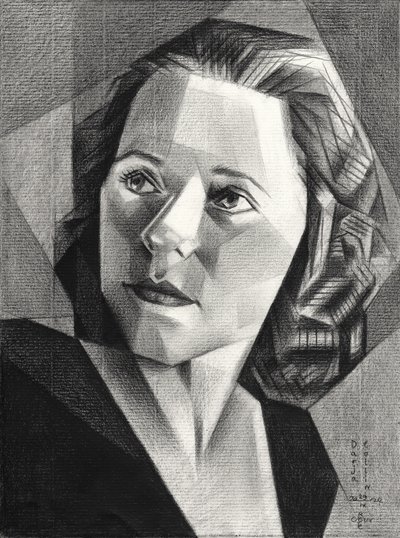Retrato geométrico de uma mulher de Corné Akkers