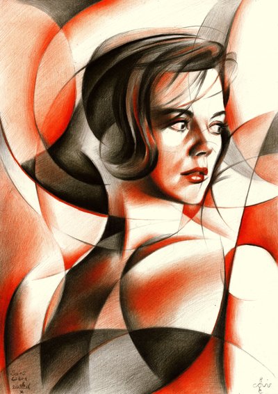 Retrato geométrico de uma mulher de Corné Akkers