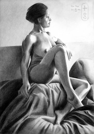 Mulher nua pensativa de Corné Akkers