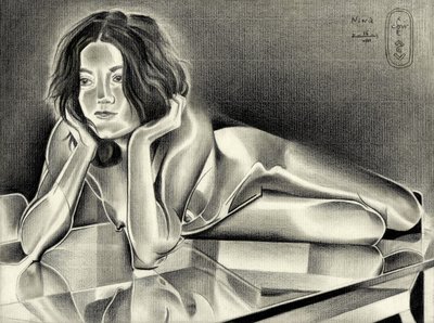 Reflexão de uma mulher pensativa de Corné Akkers