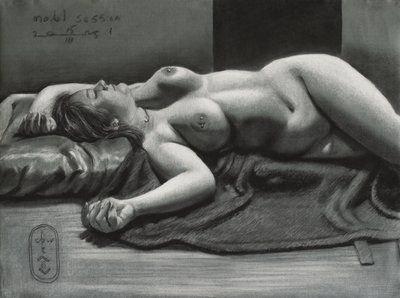 Desenho realista a carvão de Corné Akkers