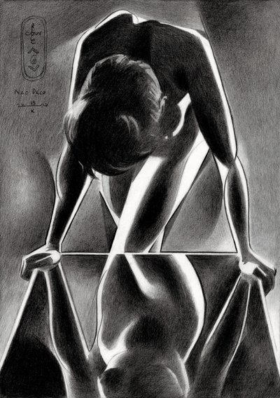 Forma feminina refletida de Corné Akkers