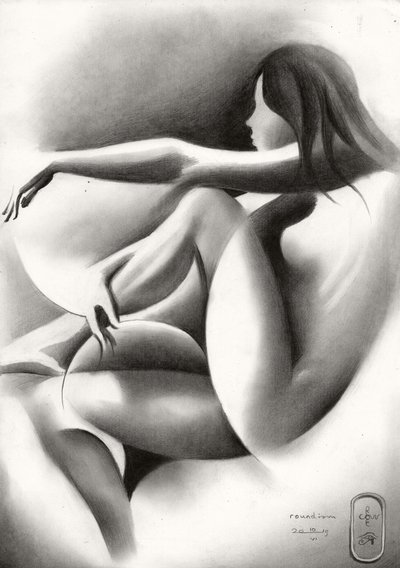 Mulher sensual reclinada de Corné Akkers