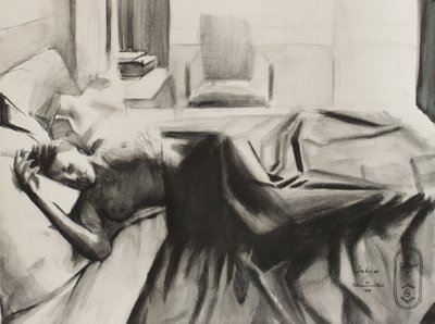 Esboço de uma mulher a dormir de Corné Akkers