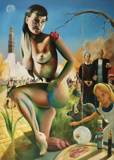 Cena surreal de fantasia com nudez de Corné Akkers