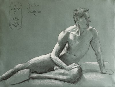 Estudo de uma figura masculina pensativa de Corné Akkers