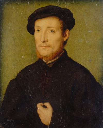 Retrato de um homem com a mão no peito, 1540-45. de Corneille de Lyon