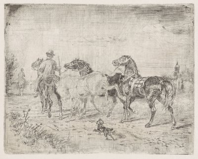 Cavaleiros com cavalos de Cornelis Albertus Johannes Schermer
