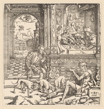 O homem rico e o pobre Lázaro de Cornelis Anthonisz.