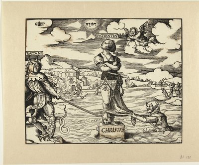 Paciência (Patientia) em uma pedra na água de Cornelis Anthonisz.