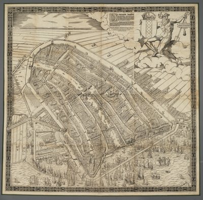 Alemão: Die berühmte Handelsstadt Amsterdam
Neerlandês: De vermaerde koopstadt van Amstelredam de Cornelis Anthonisz.