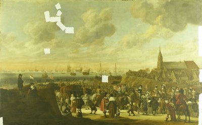 A partida de Carlos II de Inglaterra de Scheveningen, 2 de Junho de 1660 de Cornelis Beelt