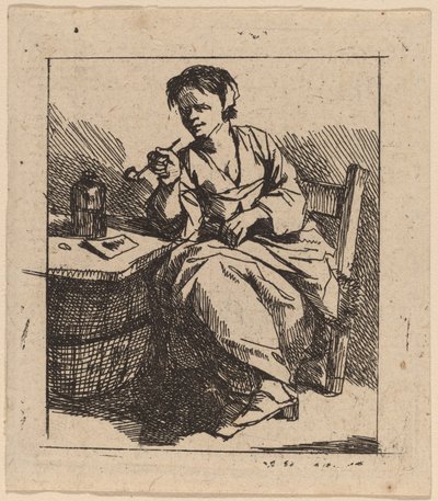 A Woman Smoking de Cornelis Pietersz Bega