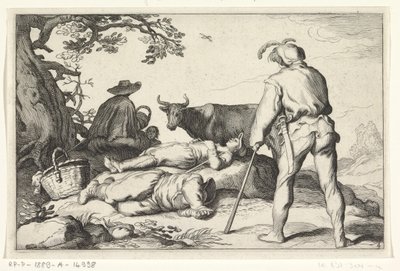 pastores Quatro cenas pastorais (título da série) de Cornelis Bloemaert (II) (possibly)