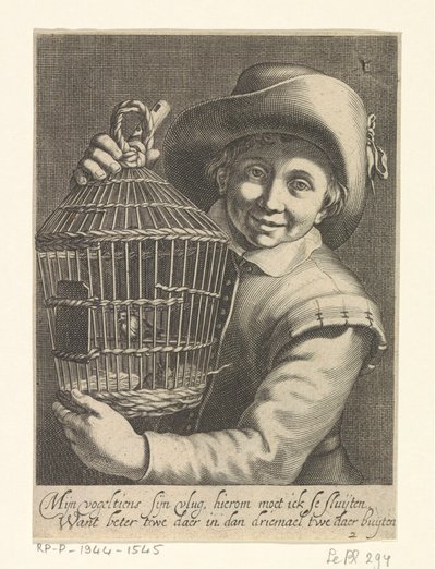 menino com gaiola de Cornelis Bloemaert (II)