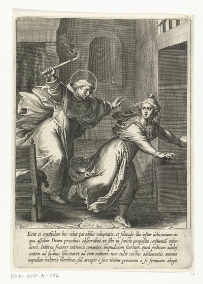 Thomas persegue a tentação A Vida de São Tomás de Aquino (título da série) de Cornelis Boel