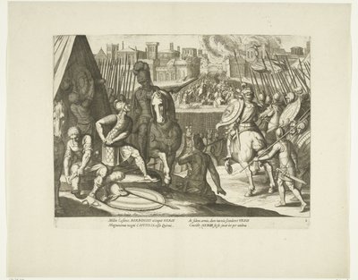 Verovering de Roma, 1527, nr. 2 Scenes uit het leven van Karel V (título da série) A vida do imperador Carlos V. em belíssimos entalhes, gravada nos desenhos do famoso A. Tempeste, por dois dos mais hábeis Mestres J. de Gein & C. Boel. No de Cornelis Boel