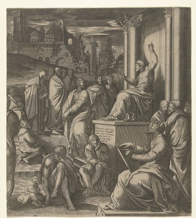 Cristo prega ao povo de Cornelis Bos (possibly)