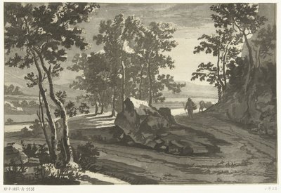 Paisagem arborizada com tropeiro de Cornelis Brouwer