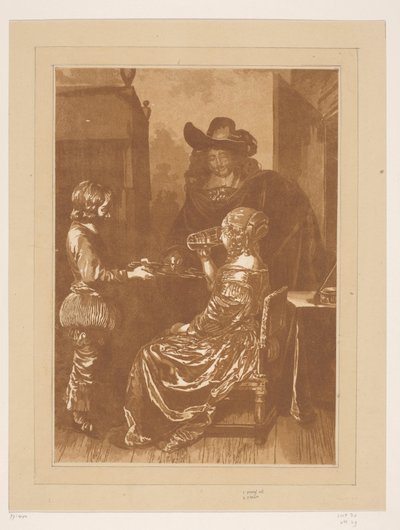 Senhor e senhora com página de Cornelis Brouwer