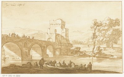Ponte Molle perto de Roma de Cornelis Brouwer