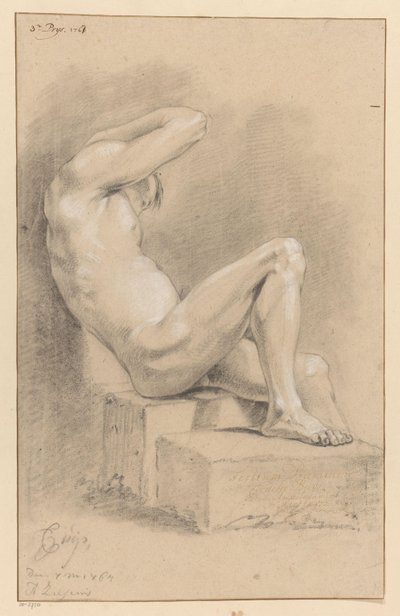 Nu masculino sentado, vista lateral (3º prémio 1767) de Cornelis Buys
