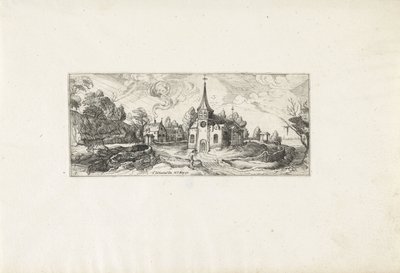 Paisagem com vista para uma igreja de uma aldeia
Paisagens (título da série) de Cornelis Claesz van Wieringen (possibly)