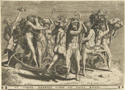 Baco e Vénus numa carruagem puxada por centauros de Cornelis Cort (rejected attribution)