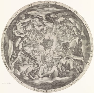 Encontro de Deuses no Olimpo de Cornelis Cort