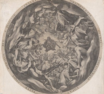 Concurso dos Deuses no Monte Olimpo, 1565. de Cornelis Cort