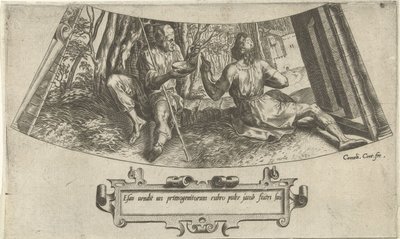 Esau vende o seu direito de primogénito
A história de Jacob e Esaú (título da série) de Cornelis Cort