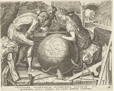 Geometria (Geometria) As Sete Artes Liberais (Artes Liberales) (título da série) de Cornelis Cort