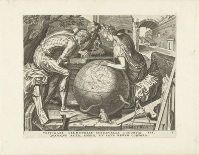Geometria (Geometria) As Sete Artes Liberais (título da série) de Cornelis Cort