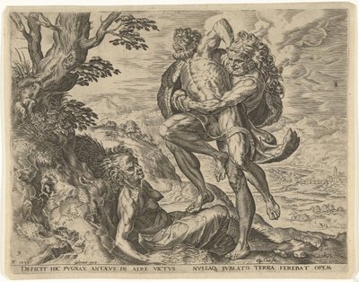 Hércules luta com Antaeus
Obras de Hércules (título da série) de Cornelis Cort
