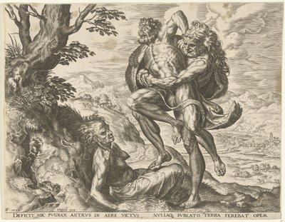 Hércules luta com Antaeus
Obras de Hércules (título da série) de Cornelis Cort