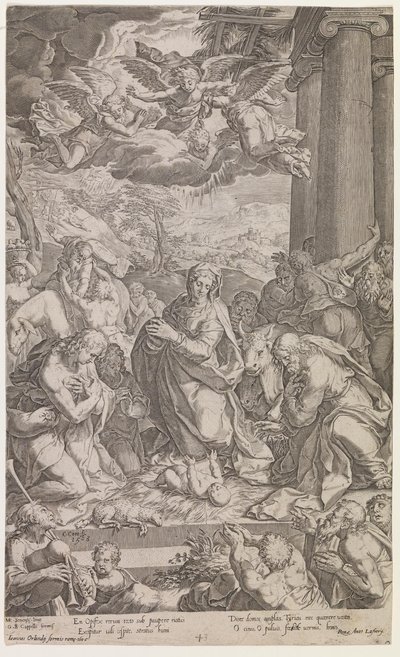 Adoração dos pastores de Cornelis Cort