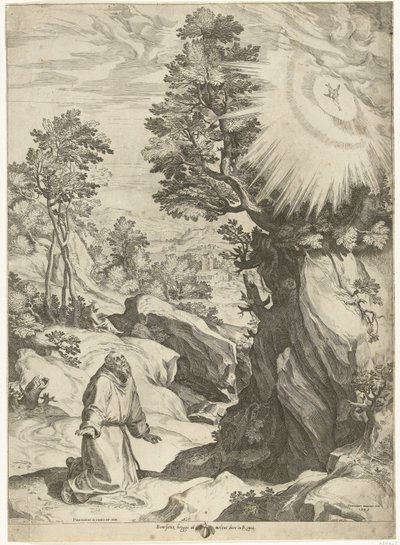Paisagem com a visão de São Francisco de Assis de Cornelis Cort