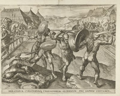 Batalha entre os Horatianos e os Curatianos de Cornelis Cort