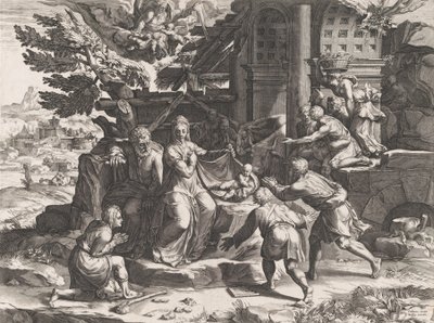 A Adoração dos Pastores, 1569. de Cornelis Cort
