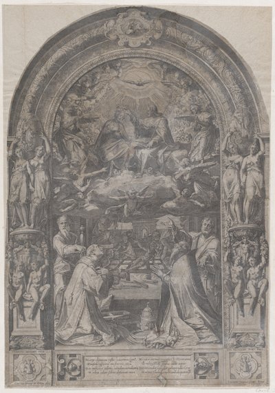 A Coroação da Virgem com São Lourenço, São Paulo, São Pedro e São Sisto, 1576. de Cornelis Cort