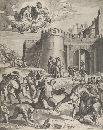 O martírio de Santo Estêvão, 1576. de Cornelis Cort