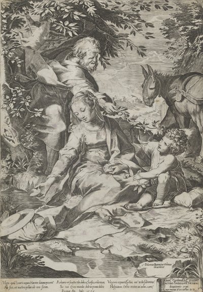 O descanso no retorno do Egito, 1575. de Cornelis Cort